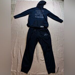 Nike Men's Air Hoodie And Jogger Set Black 802638-010 sz Large